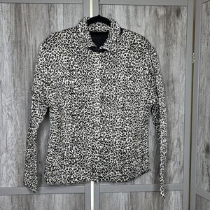 UDU Reversible Jacket Size XL Animal Print Black Color Pockets Crinkled